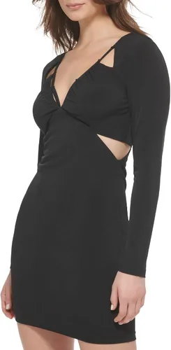 Vista 2 de GUESS Vestido de manga larga para mujer, Negro