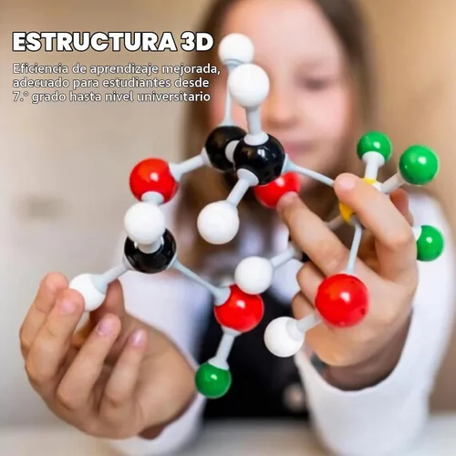 Vista 5 de Kit de modelo de química de 135 piezas, kits de modelo molecular portátil