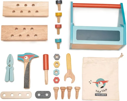 Vista 4 de Tender Leaf Toys - Caja de herramientas Tap Tap - Caja de herramientas realista para juegos creativos de simulación para niños mayores de 3 años