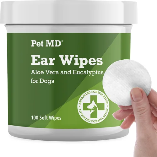 Vista 9 de Pet MD - Toallitas para orejas de perro, con eucalipto y aloe vera para perros, 50