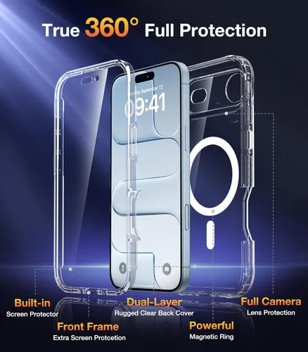 Vista 658 de DIACLARA - Funda transparente compatible con iPhone XR 6.1 pulgadas 2018