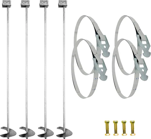 Vista 5 de Tie Down Kit de anclaje de doble cabeza de 30 pulg. x 3/4 pulg. con correas y pernos (paquete de 4)
