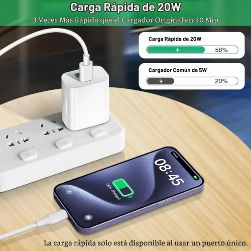 Vista 3 de Bloque de carga USB C, paquete de 5 bloques de carga tipo C, caja de carga rápida PD de 20 W, cubo de ladrillo compatible con iPhone 16/15/14 Pro