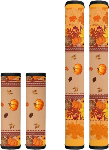 Vista 36 de Juego de 4 fundas protectoras de repuesto para manija de puerta de refrigerador con temática de té de la tarde para microondas, horno, refrigerador