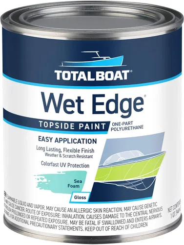 Vista 37 de TotalBoat Wet Edge Topside - Pintura marina con recubrimiento de poliuretano premium para barcos, vehículos recreativos, molduras exteriores, fibra