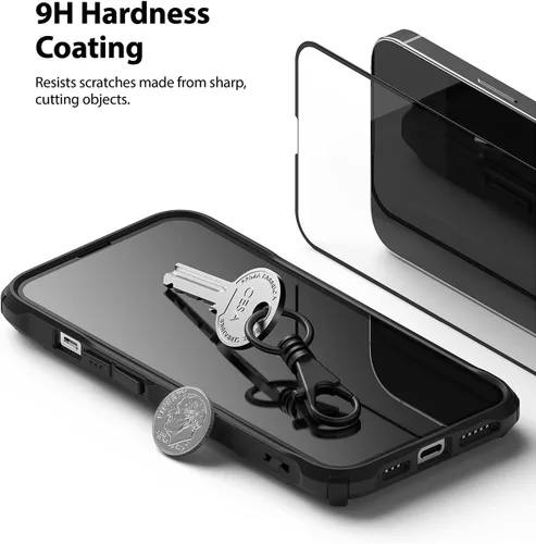 Vista 8 de Ringke Protector de pantalla de vidrio de cubierta completa compatible con iPhone 13 Pro Max, antiarañazos, compatible con fundas, cobertura