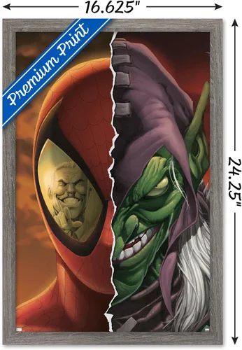 Vista 3 de Trends International Marvel Comics-Green Goblin-Spider-Man: House of M #4 Póster de pared, 14.725 x 22.375 pulgadas, versión enmarcada de madera