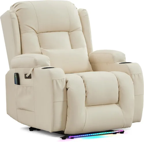 Vista 41 de URRED Wall Hugger Power - Sofá reclinable con masaje y calor, color beige