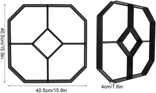 Vista 3 de Alvinlite Molde de ladrillo de color de baldosas de cemento Molde de pavimentación de ladrillo hexagonal Molde de pavimentación de jardín Molde