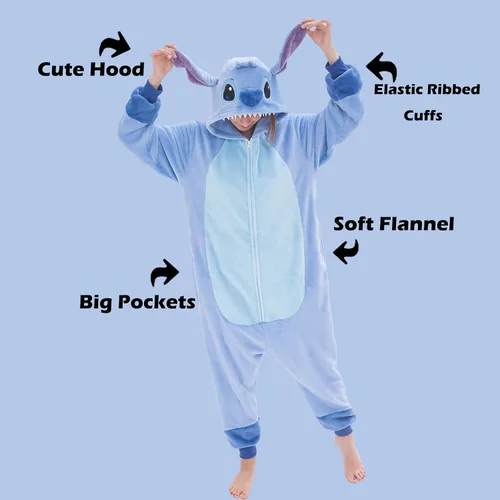 Vista 6 de GONAAP Unisex Adult Onesie Pajamas Animal One Piece Costume Cosplay Sleepwear