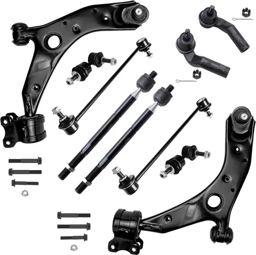 Vista 128 de Detroit Axle - Kit de suspensión delantera de 10 piezas para Chevrolet Trailblazer GMC Envoy 2004-2007 2005 2006 Soportes de brazo de control
