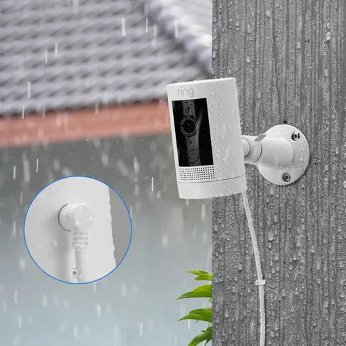 Vista 5 de OLAIKE Adaptador de Corriente con Enchufe de Montaje Metálico Cargador Enchufable para Batería de Stick Up Cam, (5m/ 16ft) Cable de Carga