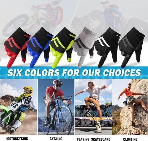 Vista 8 de FIORETTO Guantes de bicicleta de montaña para hombres y mujeres guantes de ciclismo de motocicleta con almohadilla SBR de 0197in protección