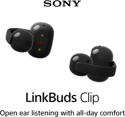 Vista 2 de Sony LinkBuds Clip Open-Ear Auriculares verdaderamente inalámbricos con estuche (negro)