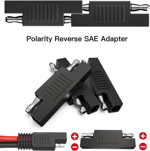 Vista 5 de FAWETTY Conector SAE SAE a SAE Polaridad inversa Cable de desconexión rápida Adaptador de enchufe para panel solar Cargador de energía de batería-3