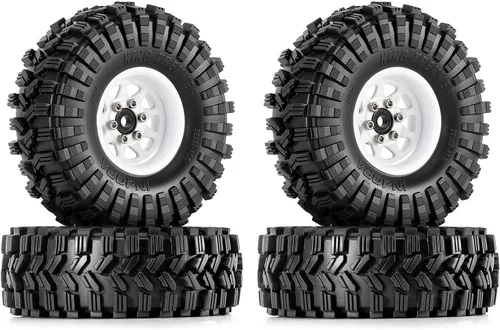 Vista 11 de Juego de ruedas Beadlock de 1.0 - 3.78 mm de desplazamiento para coche de oruga RC 1/18 1/24 Axial AX24 SCX24 FMS FCX24 TRX4M, Negro (W1004-T1014)