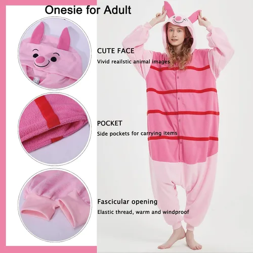 Vista 6 de SWEETXIN Adult Kid Unisex Onesie Pajamas Halloween Christmas Sleepwear Jumpsuit Cosplay Costume Suit for Women and Men