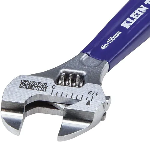 Vista 6 de Klein Tools D86932 Llave ajustable, forjada con mandíbula más delgada y acabado cromado de alto pulido, 4 pulgadas