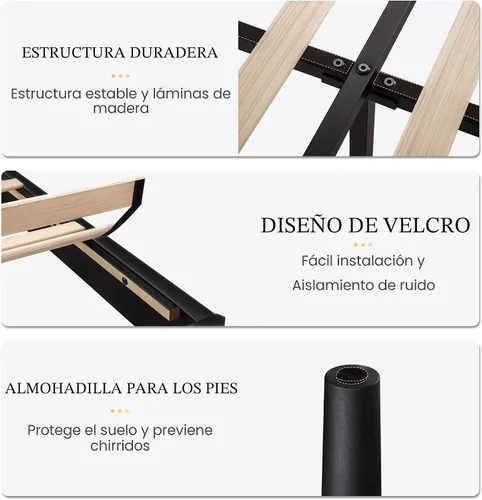 Vista 6 de SHA CERLIN - Marco de cama de terciopelo tamaño matrimonial, cabecera con alas copetudas, color negro 47'' Modern Vertical Channel Headboard