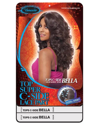 Vista 5 de TOPS C-SIDE BELLA (1 negro azabache) - Vanessa C-Side parte frontal peluca sintética