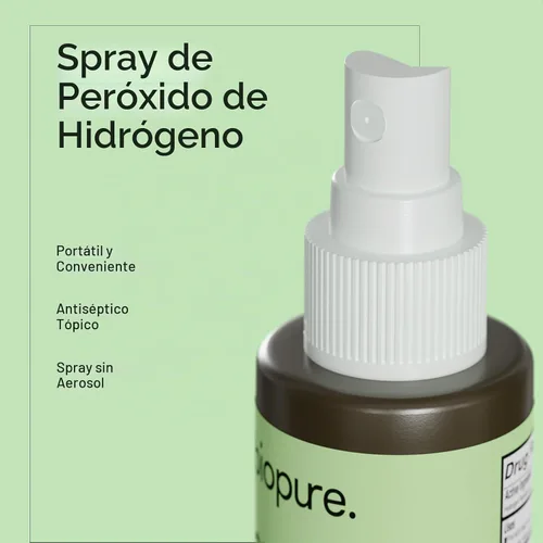 Vista 2 de Biopure Spray de peróxido de hidrógeno de 6 onzas líquidas, conveniente botella de spray sin aerosol con peróxido de hidrógeno al 3% Peróxido