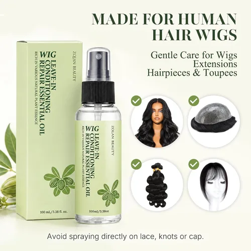 Vista 5 de Spray de aceite para peluca para cabello humano, acondicionador sin
