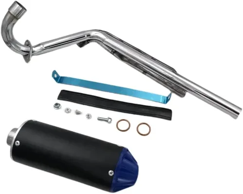Vista 3 de Silenciador de escape azul de 28 mm para SSR SDG CRF XR TTR 50cc 70cc 90cc Pit Dirt Bike