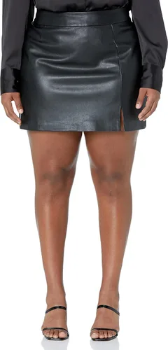 Vista 4 de The Drop Minifalda Aiden de piel vegana para mujer