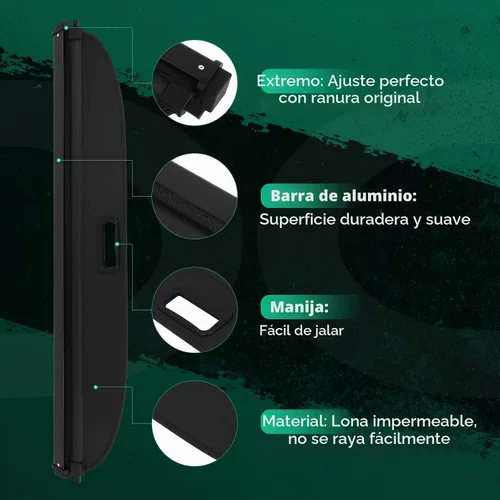 Vista 4 de SCITOO Cubierta de carga para 2019-2024 compatible con Cadillac XT4 2.0L retráctil para maletero trasero, cubierta de seguridad para equipaje