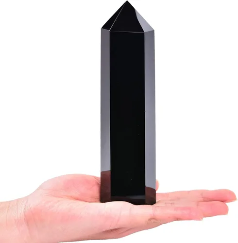 Vista 15 de Torre Obelisco de Piedra de Sangre de África Grande Varita de Punta de Cristal Curativo Natural de 6 Facetas Reiki Meditación Decoración del Hogar