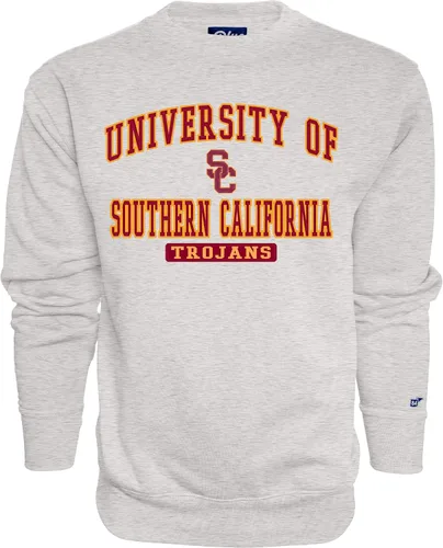 Vista 16 de Blue 84 Men's Alabama Crimson Tide Crewneck Sweatshirt Twill Applique Grey