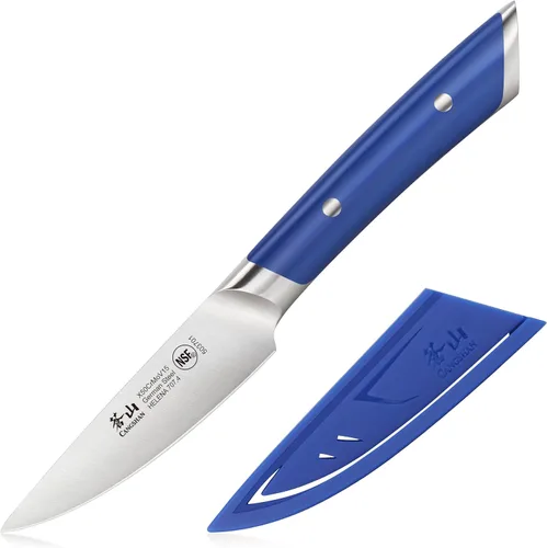 Vista 13 de Cangshan HELENA Series - Cuchillo de pelar forjado de acero alemán de 3.5 pulgadas con funda (negro)