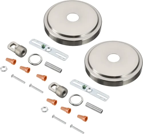 Vista 23 de Aspen Creative 21508-11 - Kit de lámpara de araña de transición y toldo con bucle para cuello, bronce aceitado, diámetro de 5-1/2 pulgadas, orificio