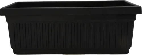 Vista 15 de The HC Companies Macetero veneciano de 18 pulgadas con tapón de drenaje, macetas de plástico ligero resistente a los rayos UV para interiores y Negro