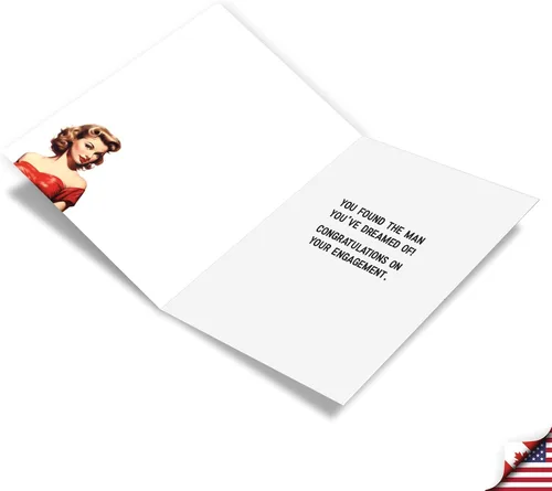 Vista 2 de NobleWorks Every Girl's Dream C10842ENG Divertida tarjeta de felicitación de compromiso (futura novia) con sobre de 5 x 7 pulgadas (1 tarjeta)