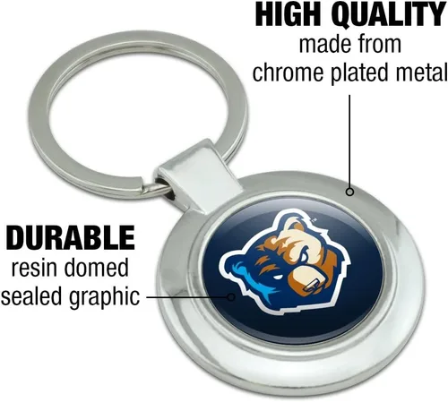 Vista 5 de GRAPHICS & MORE Bob Jones University - Llavero con logotipo primario, redondo, cromado, metal, Multi