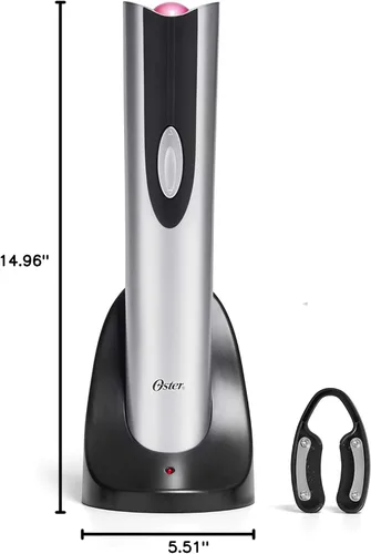 Vista 8 de Abridor eléctrico para botellas de vino de Oster, Plateado
