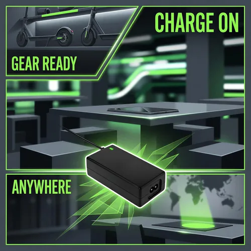 Vista 3 de Electric Vehicle Charger, 42V 2A Scooter Recharger with Multiple DC Connectors, Compatible with Xiaomi Scooter, Hoverboard, Unicycle, 3.3 ft Cable