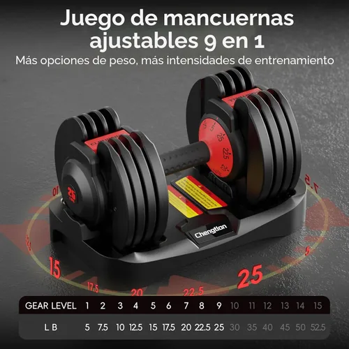 Vista 2 de New Upgraded Adjustable Dumbbell Set of 2 (52.5 lbs/25 lbs), 15/9 Weights Dumbbell Set with Safe Locking System, Quick Adjustable Dumbbells For Men