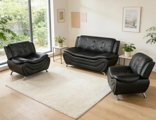 Vista 65 de Sofás de cuero para sala de estar, juego de sofá seccional, juego de 2 piezas de muebles para sala de estar, juego de sofá y sofá biplaza