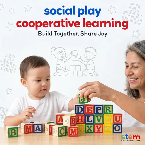 Vista 11 de 30 bloques con letras de colores de Skoolzy Juguete de construcción en madera ABC, para bebés, guarderías y preescolar Bloques de madera de lectura