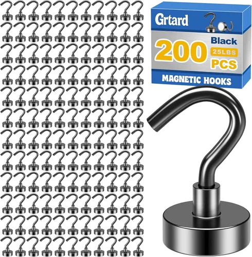 Vista 26 de Paquete de 15 ganchos magnéticos resistentes, 30 libras Plateado