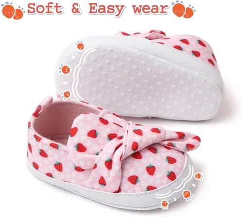 Vista 3 de YTWM Baby Girls Shoes First Birthday Walking Shoe for 0-18 Months, Easy Wear Non Slip Lightweight Baby Indoor Outdoor Sneakers