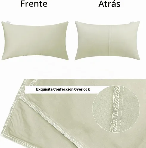 Vista 4 de Thmyo - Paquete de 4 fundas de almohada decorativas de 100 % algodón para lumbar, cómodas, sólidas, para Navidad/Halloween, fundas de cojín Blanco