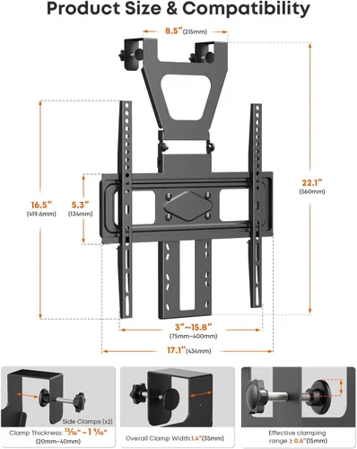 Vista 7 de Soporte para TV de 42 a 70 pulgadas, soporte de TV de altura ajustable