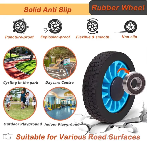 Vista 4 de Triciclo infantil para preescolares a partir de 3 años, ideal para patio de juegos al aire libre y guardería, triciclo de pedal de metal duradero