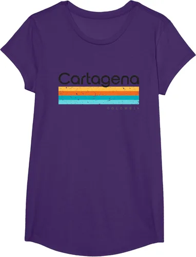 Vista 15 de Camiseta vintage de Cartagena Colombia con diseño retro, Blanco, S