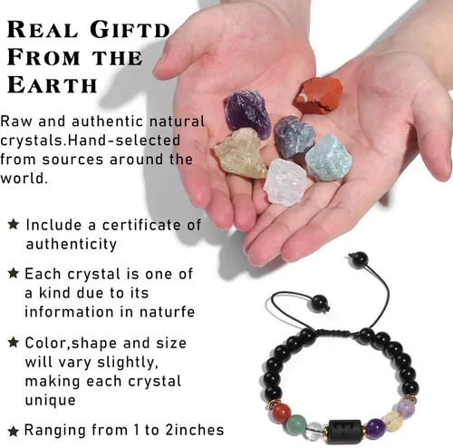Vista 3 de GolbalJew 12 cristales de signos del zodiaco y piedras curativas, regalos para mujeres, joyería de cristal natural, piedras de signo del zodiaco