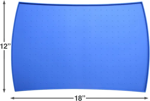 Vista 2 de Alfombrilla impermeable PetFusion para comedero de mascotas grande (24" x 16 ") Silicona de grado FDA, higiene superior, no tóxica, varios tamaños