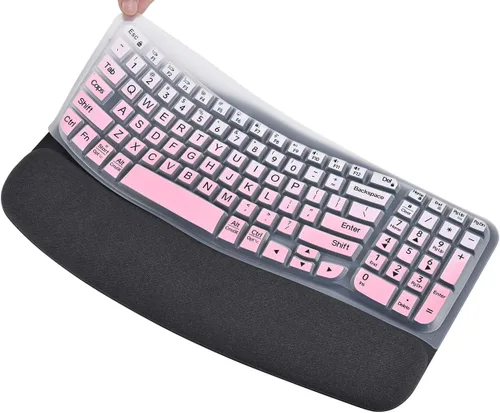 Vista 10 de Logitech Wave Keys MK670 Combo - Funda para teclado Logitech Wave Keys, funda protectora ergonómica inalámbrica para teclado, accesorios de piel